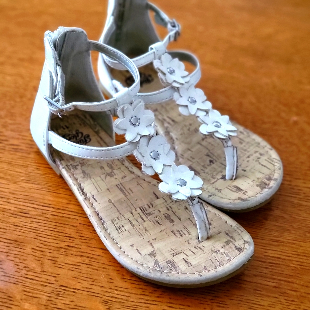 Faded Glory Flower Strappy Sandals